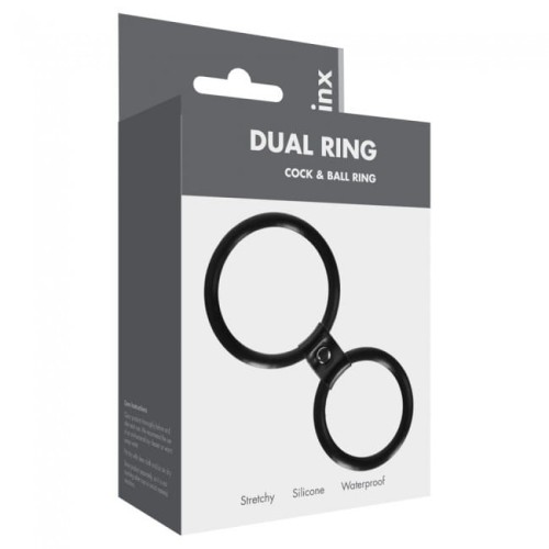 Pierścień- Me You Us Dual Ring Cock Ring Black