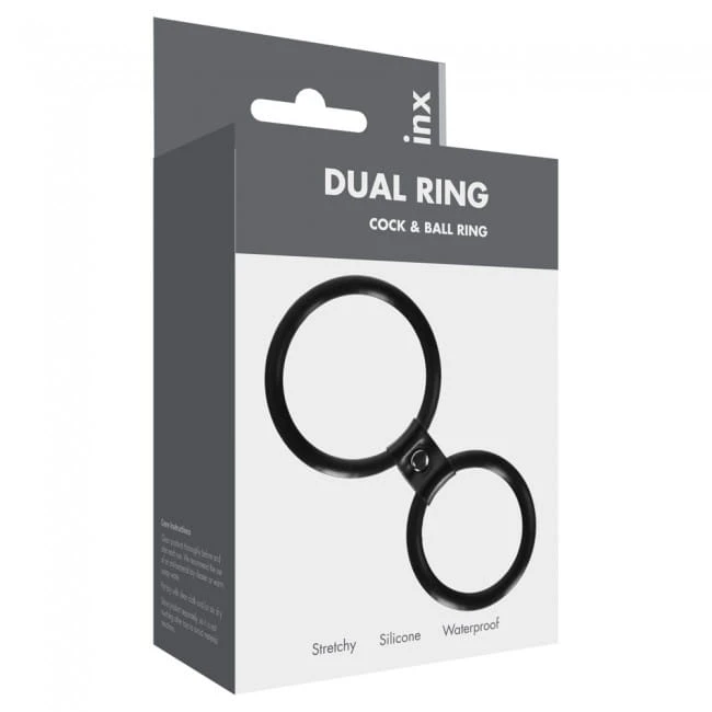 Pierścień- Me You Us Dual Ring Cock Ring Black