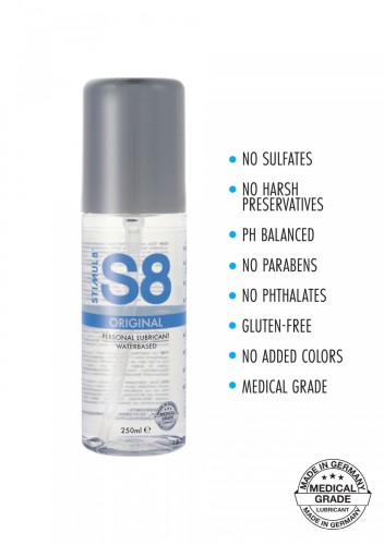 S8 Waterbased Lube 250ml Original