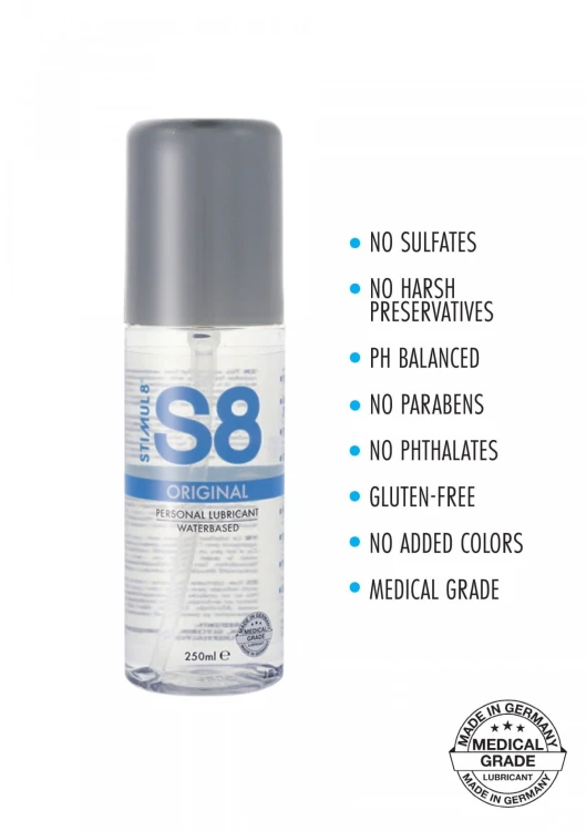 S8 Waterbased Lube 250ml Original