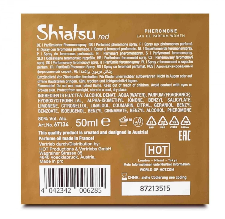 SHIATSU Pheromon Fragrance woman red  50 ml