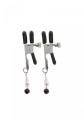 Adjustable Clamps With Beads Silver