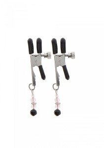Adjustable Clamps With Beads Silver