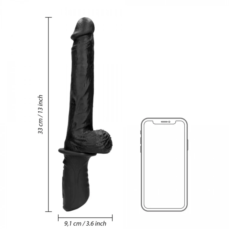 Hand Held Liquid Silicone Vibrating and Thrusting Sex Machine - Black