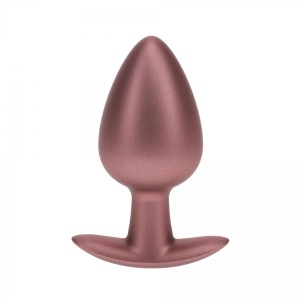Smooth Silicone Anal Plug - Large - 3.5" / 8,9 cm - Rose Gold
