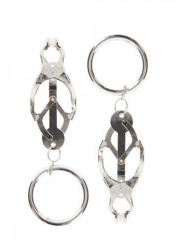Butterfly Clamps With Ring Silver
