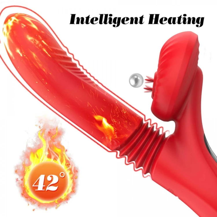 Silicone Vibrator 7 Powerful Modes - Licking, Thrusting and Heating