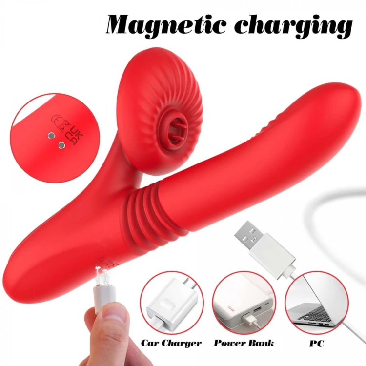 Silicone Vibrator 7 Powerful Modes - Licking, Thrusting and Heating