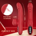 Silicone Vibrator 7 Powerful Modes -  Licking, 7 Thrusting Heating, Red