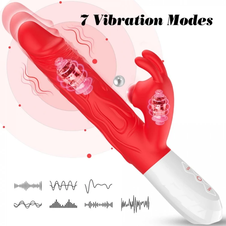 Silicone Vibrator 7 Vibration modes - 10 thrusting and 7 Flapping