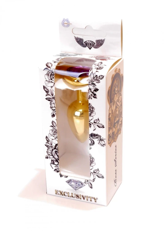 Plug-Jewellery Gold  Heart PLUG- Purple