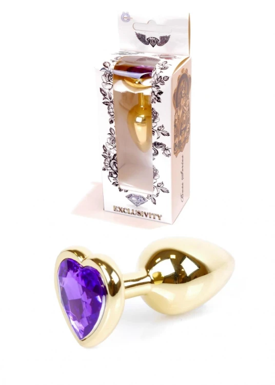 Plug-Jewellery Gold  Heart PLUG- Purple