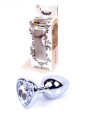 Plug-Jewellery Silver  Heart PLUG- Clear