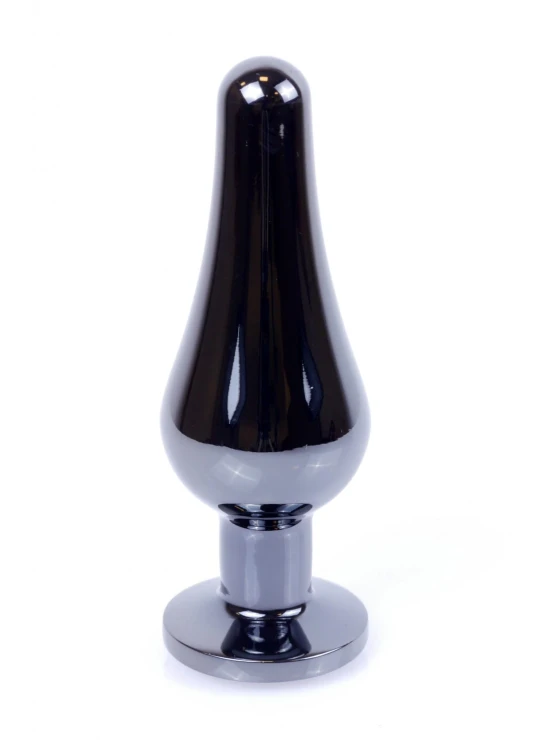 Plug-Jewellery Dark Silver BUTT PLUG- Clear
