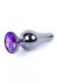 Plug-Jewellery Dark Silver BUTT PLUG- Purple