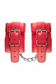 Anonymo handcuffs, PU leather, red, 27 cm