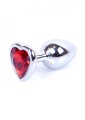 Plug-Jewellery Silver  Heart PLUG- Red