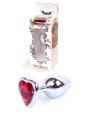Plug-Jewellery Silver  Heart PLUG- Red