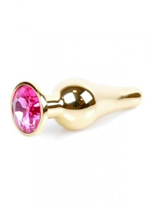 Plug-Jewellery Gold BUTT PLUG- Pink