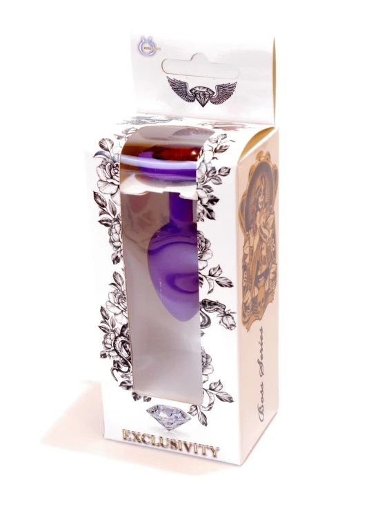 Plug-Jewellery Purple Silicon PLUG Small- Red Diamond