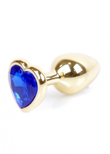 Plug-Jewellery Gold  Heart PLUG- Dark Blue