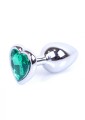 Plug-Jewellery Silver  Heart PLUG- Green