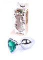 Plug-Jewellery Silver  Heart PLUG- Green