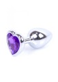 Plug-Jewellery Silver  Heart PLUG- Purple