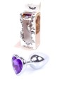 Plug-Jewellery Silver  Heart PLUG- Purple