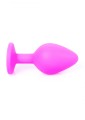 Plug-Jewellery Pink Silicon PLUG Medium- Light Blue Diamond