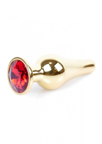 Plug-Jewellery Gold BUTT PLUG- Red