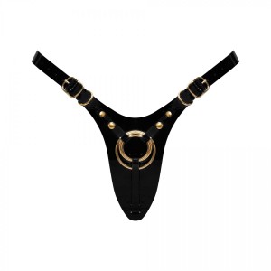 LEATHERETTE HARNESS FABULOUS - ONE SIZE - BLACK GLOSSY