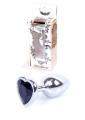 Plug-Jewellery Silver  Heart PLUG- Black