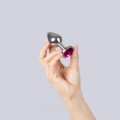 FUCHSIA JEWELLED METAL BUTT PLUG