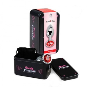 RED JEWELLED METAL BUTT PLUG M