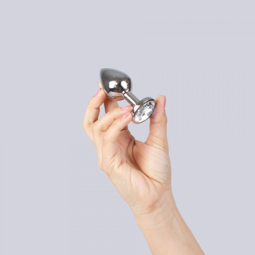 CLEAR CRYSTAL JEWELLED METAL BUTT PLUG