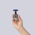 BLUE JEWELLED METAL BUTT PLUG