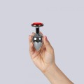 RED JEWELLED METAL BUTT PLUG