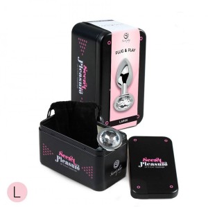 CLEAR CRYSTAL JEWELLED METAL BUTT PLUG L
