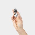 CLEAR CRYSTAL HEART METAL BUTT PLUG