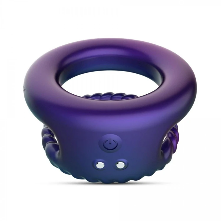 Hueman - Jupiter Vibrating Cock and Ball Ring - Purple