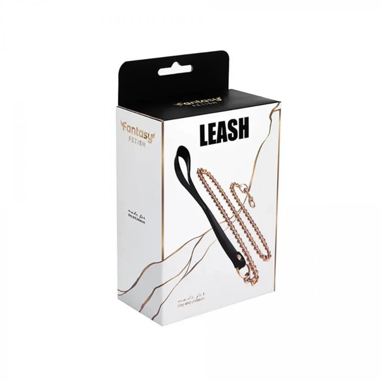 Metal and leather chain leash