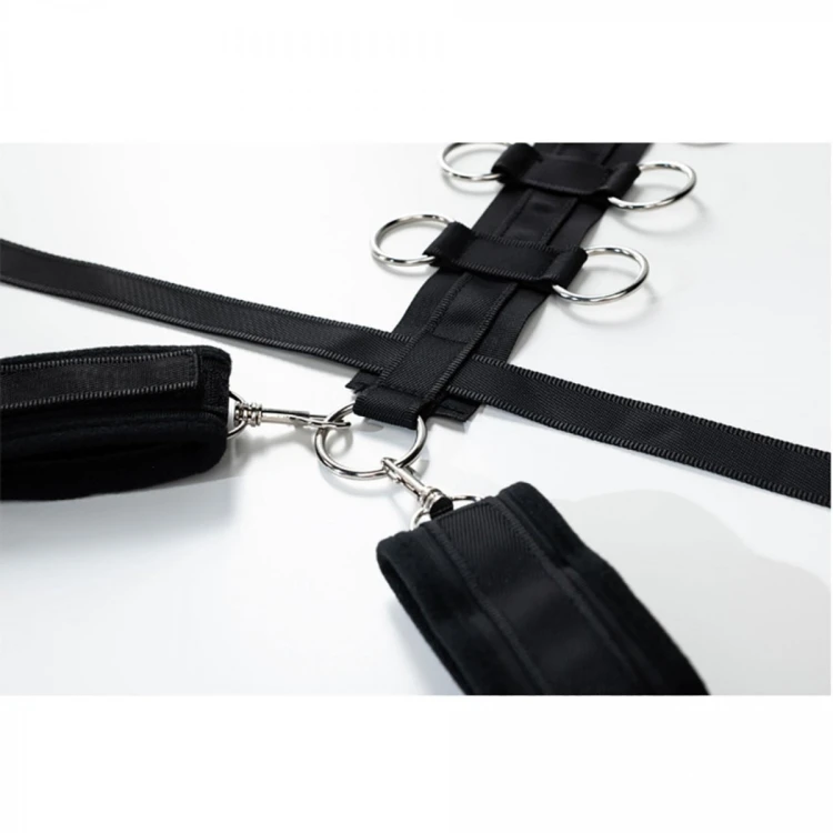 Harness with adjustable neck, belt and breastplate with rings