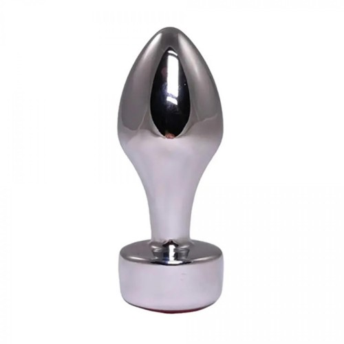 Silver Butt Plug with Pink Diamond