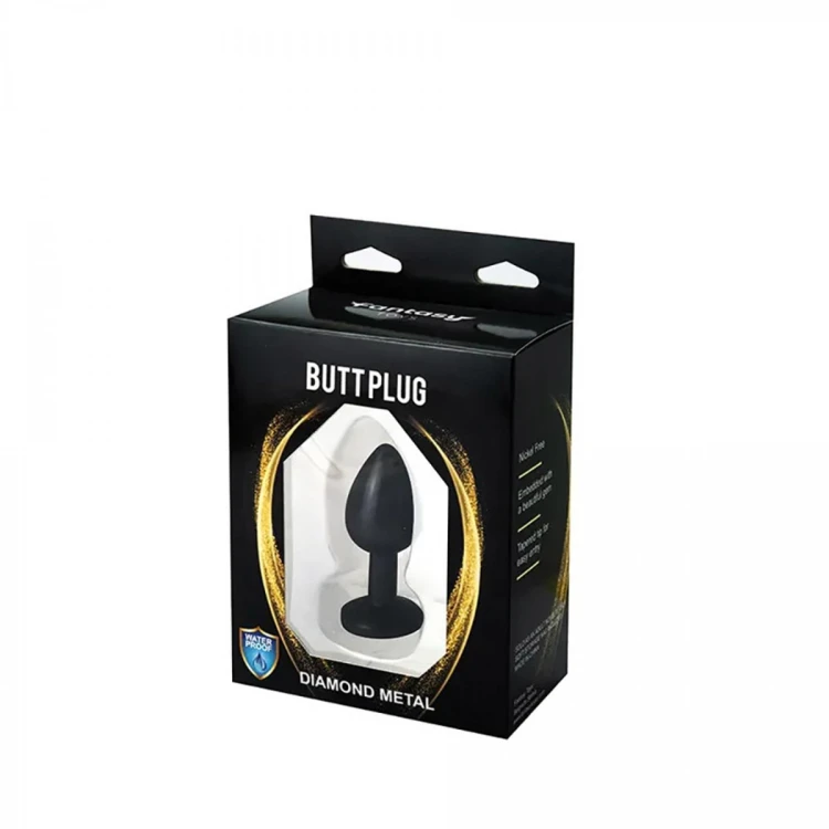 Black Butt Plug with White Diamond