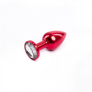 Red Butt Plug with White Diamond