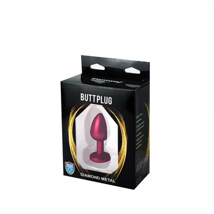 Red Butt Plug with White Diamond