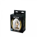 Gold medium heart-shaped butt plug with pink crystal