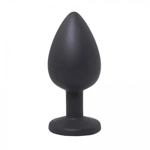 Black large butt plug with white crystal