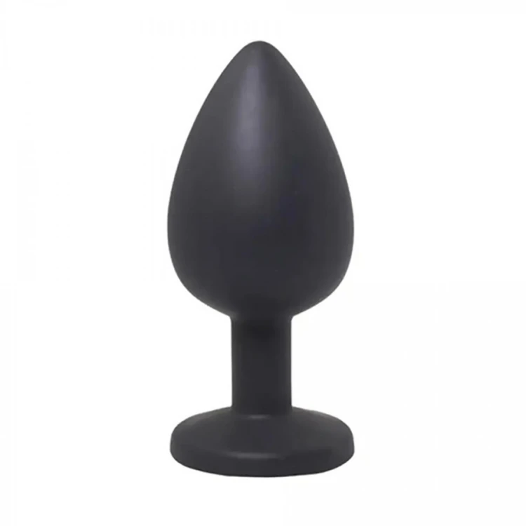 Black large butt plug with white crystal